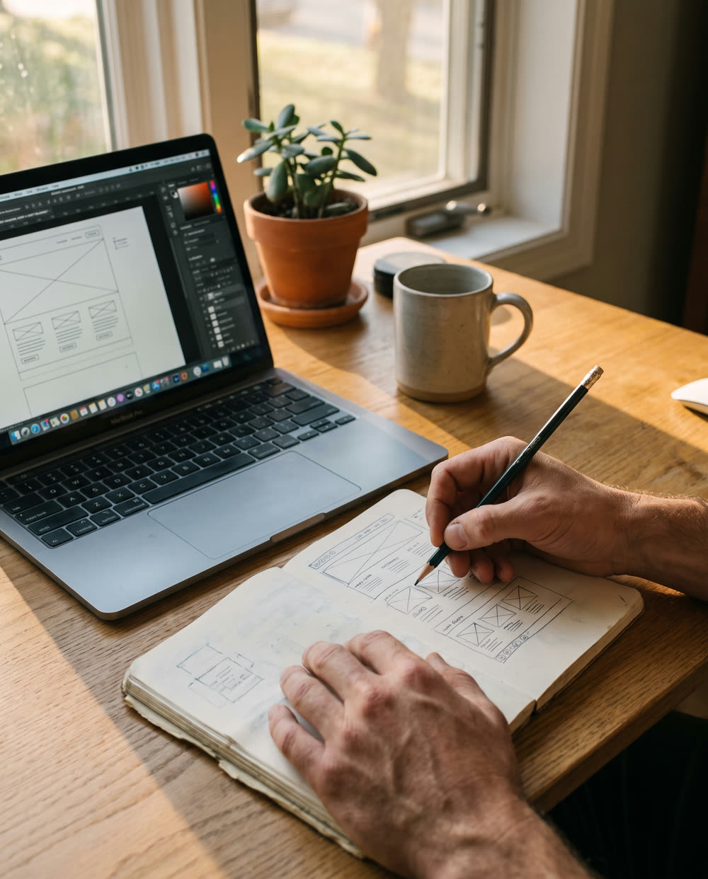Ontwerpschets van een website voor een ondernemer in Breda